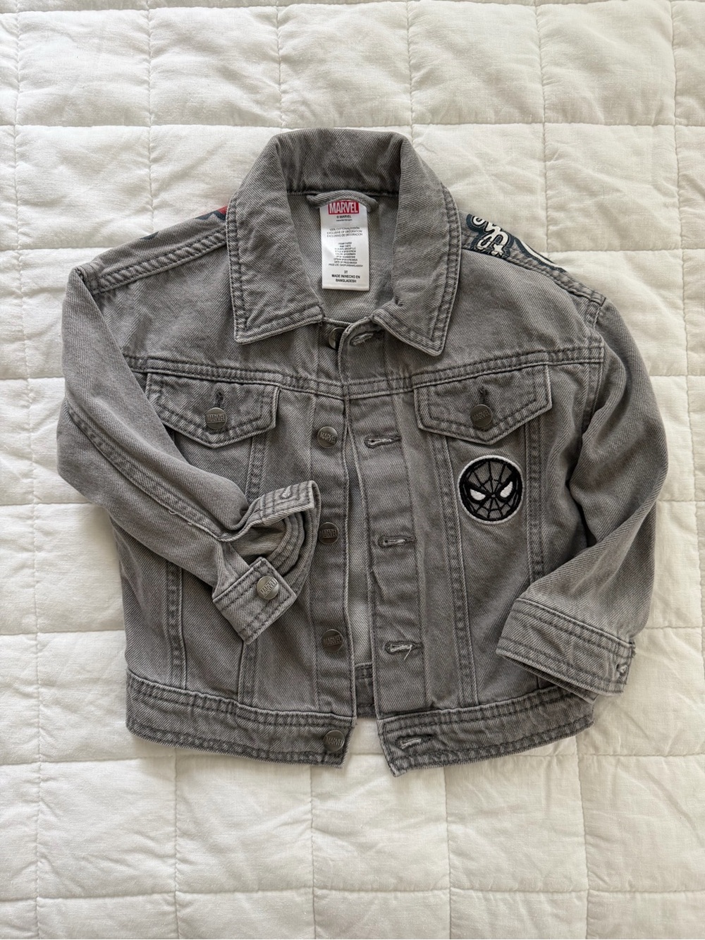 Marvel Kids Gray Spider-Man Denim Jacket